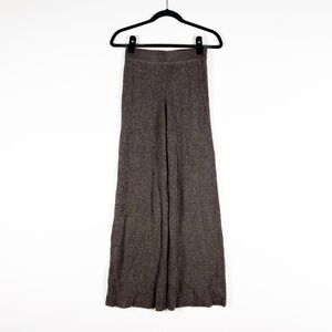 NEW Nap 100% Cashmere Ribbed Knit Straight Leg Leisure Lounge Pants Brown Large